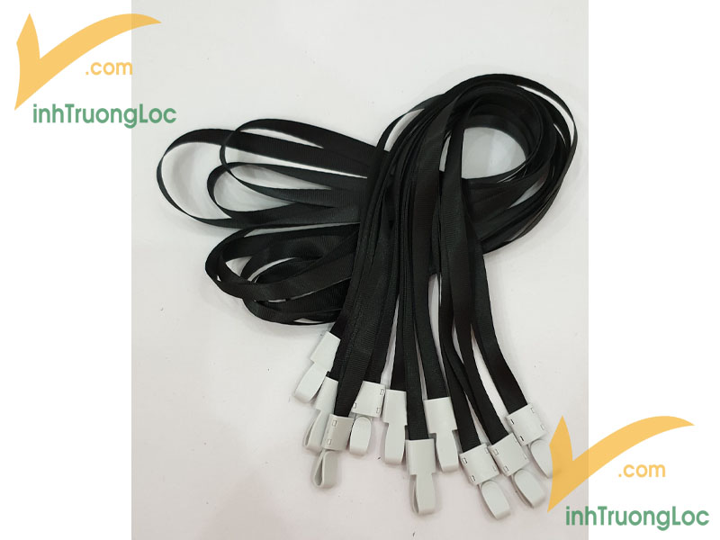 Mẫu dây đeo màu đen trơn không in móc nhựa mẫu 10mm