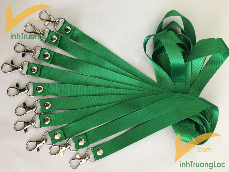 Dây đeo xanh lá trơn 20mm móc khóa giọt nước
