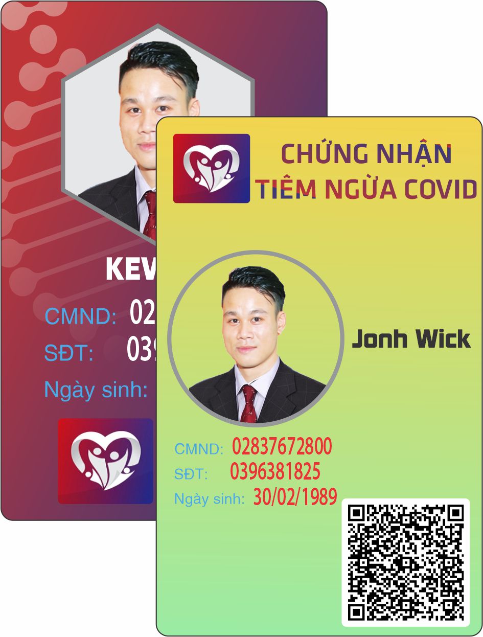 Thẻ chứng nhận tiêm ngừa Covid bằng nhựa