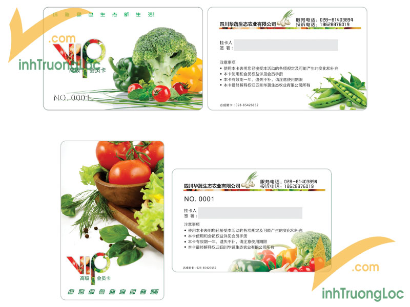 Mẫu thẻ VIP member cửa hàng rau củ đẹp