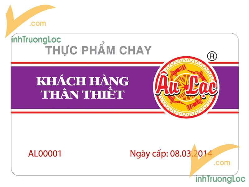 Mẫu thẻ VIP ngang Thực phẩm chay Âu Lạc