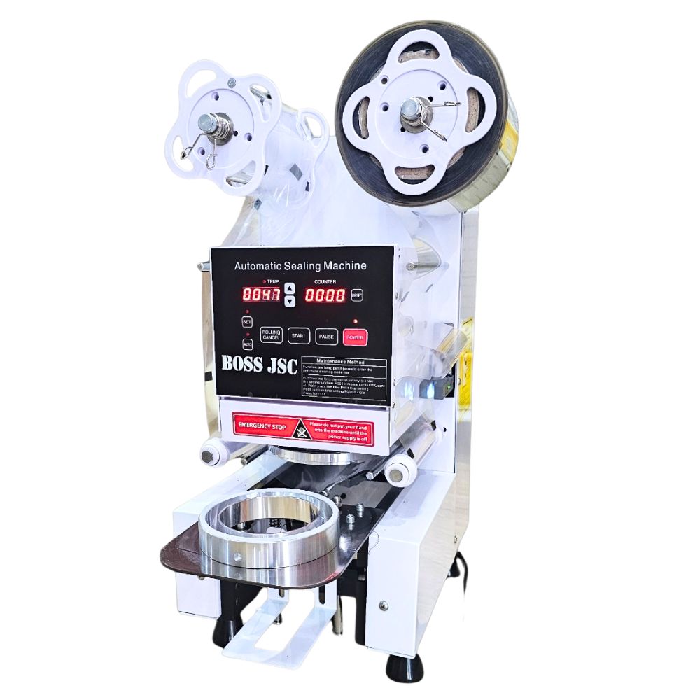 MÁY DẬP CỐC BOSS JSC B955EU – MÁY DẬP NẮP LY TỰ ĐỘNG CÔNG NGHỆ ĐỨC B955EU, CHUẨN CHÂU ÂU CHO NGÀNH F&B