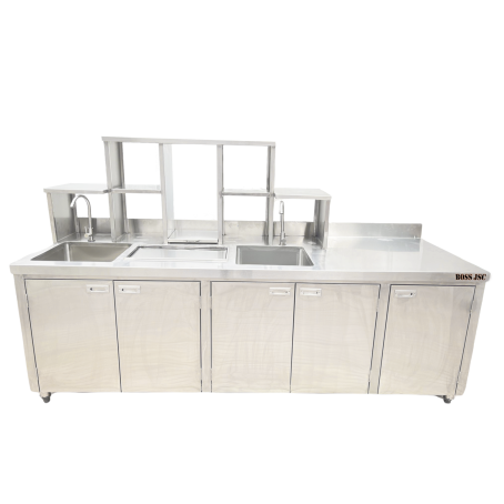 QUẦY PHA CHẾ TRÀ SỮA BOSS 2M3 INOX