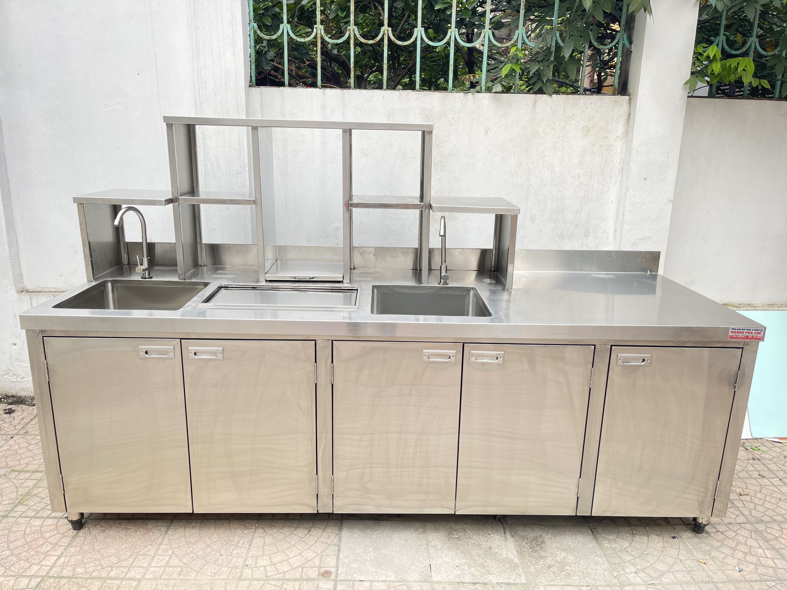 QUẦY PHA CHẾ TRÀ SỮA BOSS 2M3 INOX