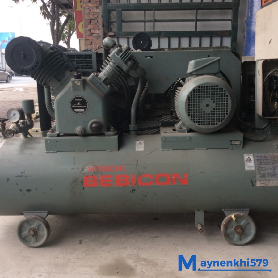 Máy nén khí Piston Hitachi Bebicon 5,5 kw cũ