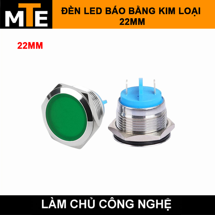 den-led-canh-bao-vo-kim-loai-chong-nuoc-22mm-bao-nguon-bao-tin-hieu-3-6v-chan-ha