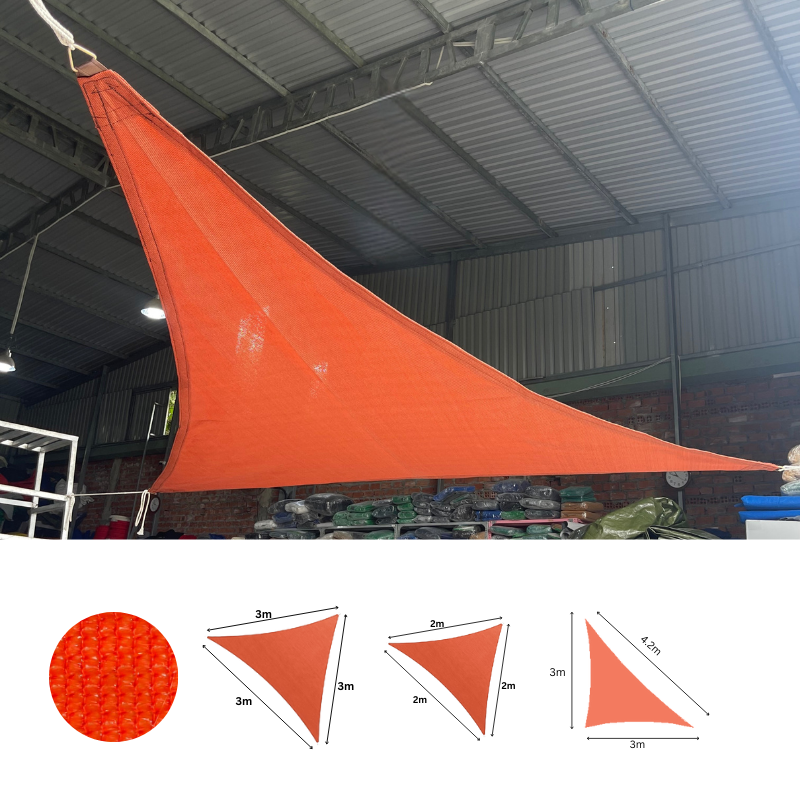 Lưới Che Nắng Hàn Quốc 90% 325GSM Tam Giác 3x3x4.24m
