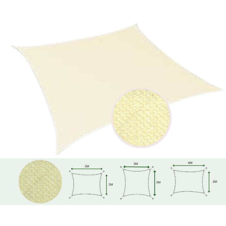 Lưới che sân vườn - Che nắng 90% -Lưới che tứ giác nhiều kích thước