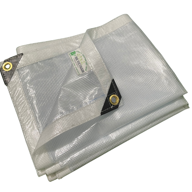 Bạt PVC kẹp lưới sợi polyester - Định lượng 280g/m2 - Dùng che mưa, KHỔ LƯỚI 1.4M
