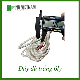 Dây dù tròn trắng dùng căng liều, lưới che nắng siêu bền, chắc chắn - Loại 6ly và 8ly