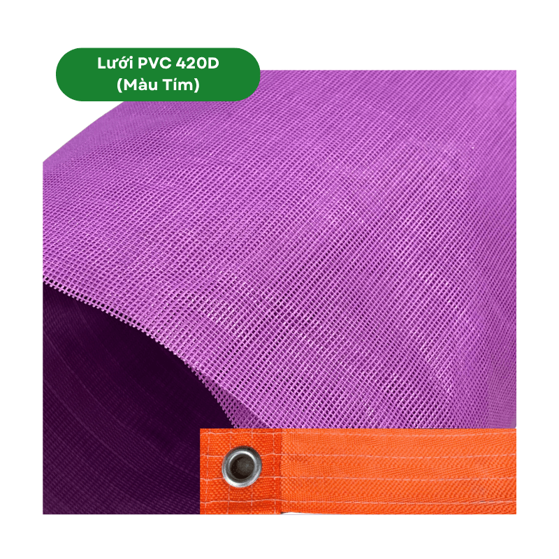 Lưới PVC420D May Dây Bẹ Polyester Che lối đi, lan can - Kích thước 0.4m x 3m - Nhiều màu