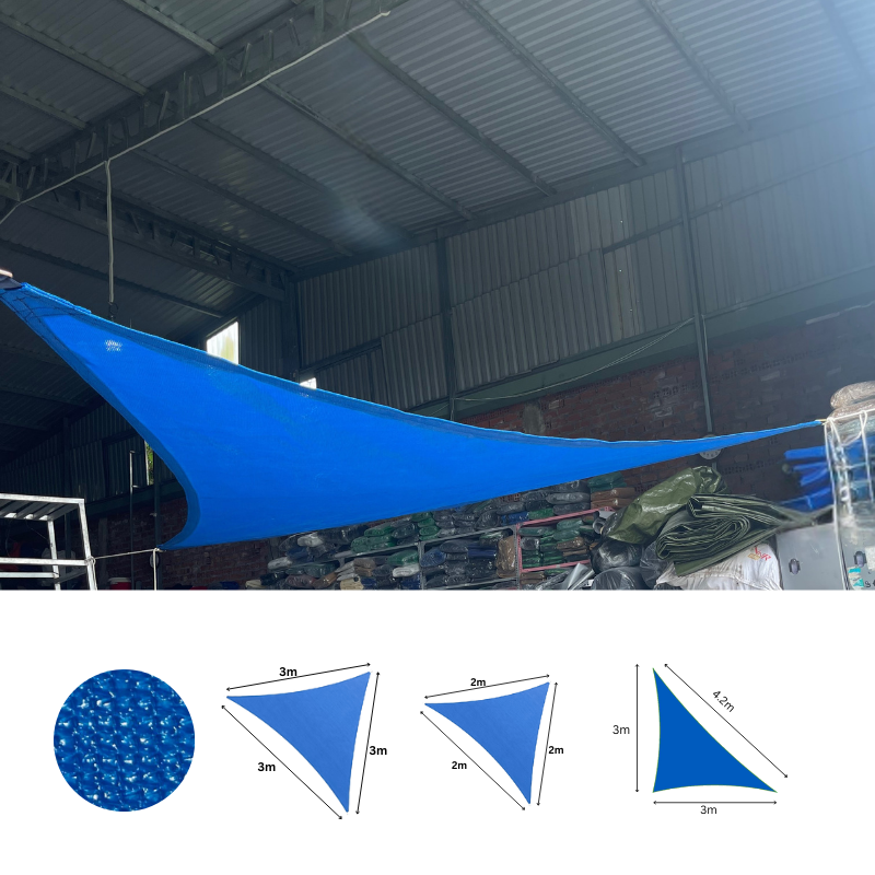 Lưới che nắng 90% - HDPE 325GSM Hàn Quốc- Tam giác đều 2x2x2m