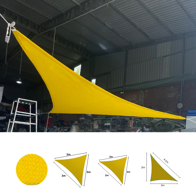 Lưới che nắng 90% - HDPE 325GSM Hàn Quốc- Tam giác đều 2x2x2m