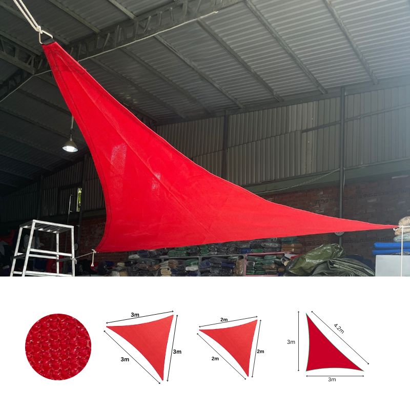 Lưới Che Nắng Hàn Quốc 90% 325GSM Tam Giác 3x3x4.24m