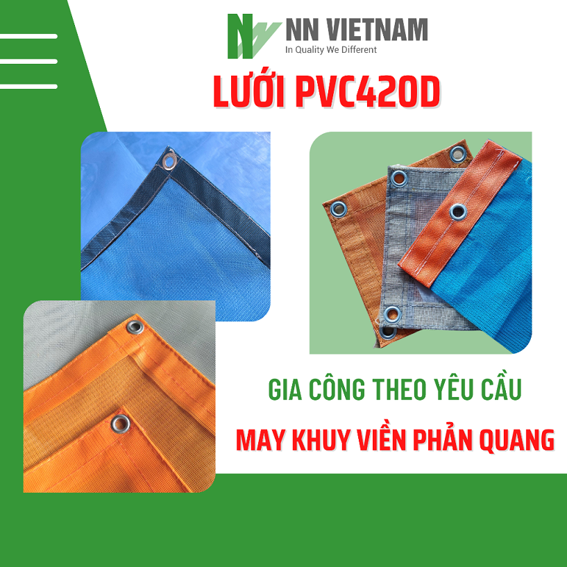 Lưới PVC may dây phản quang