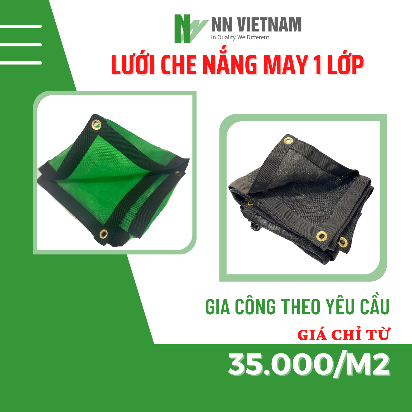 Lưới Che Lan, Cây Trồng - Lưới che nắng 60% - Màu Đen (May 1 lớp)