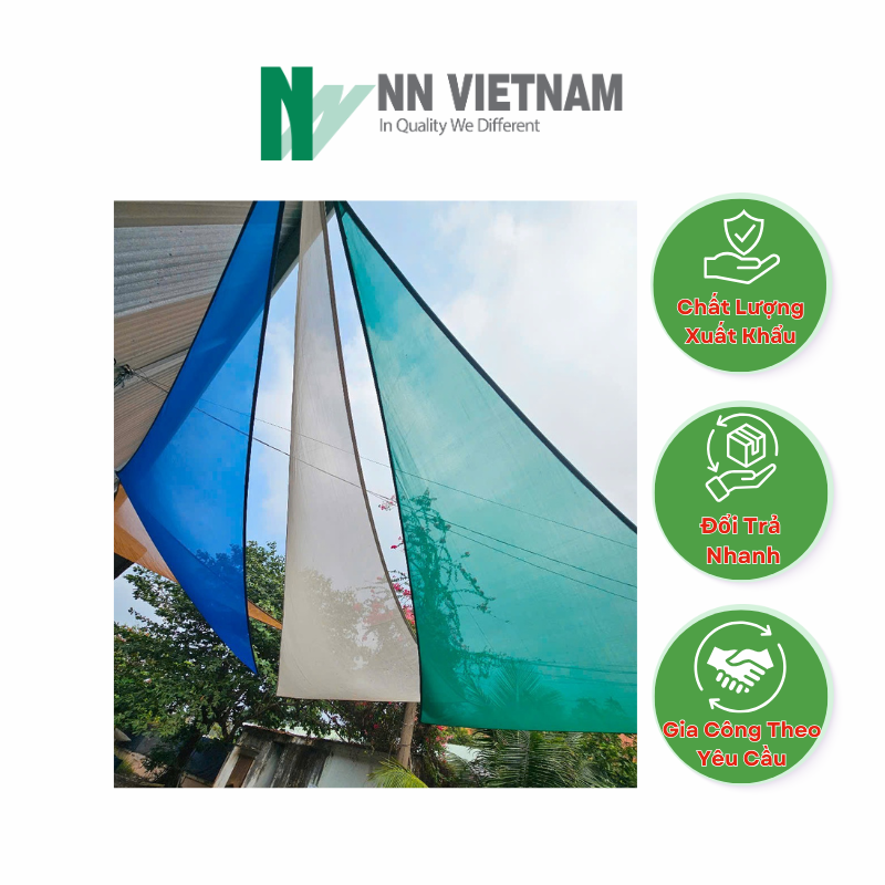 Lưới che nắng tam giác - Lưới Che mát sân vườn - Kích thước 3x3x3m