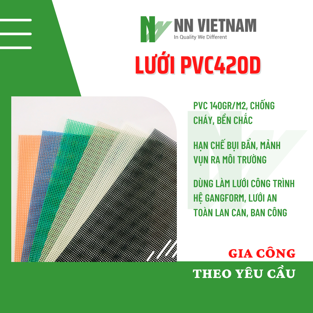 Lưới PVC may dây phản quang