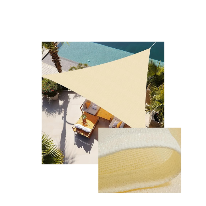 Lưới che nắng 90% - HDPE 325GSM Hàn Quốc- Tam giác đều 3x3x3m