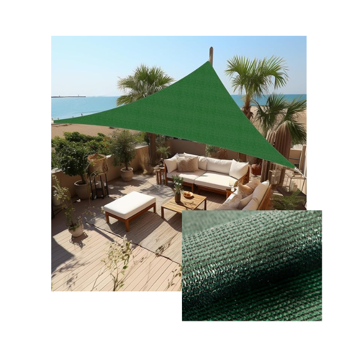 Lưới che nắng 90% - HDPE 325GSM Hàn Quốc- Tam giác đều 3x3x3m