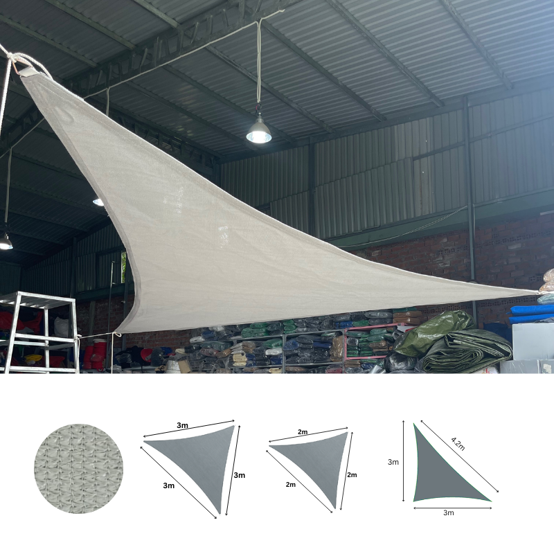Lưới che nắng 90% - HDPE 325GSM Hàn Quốc- Tam giác đều 2x2x2m