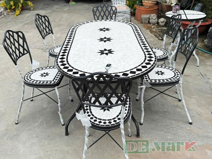 Bộ Bàn Ghế Ngoài Trời Mosaic Nội Thất DeMark