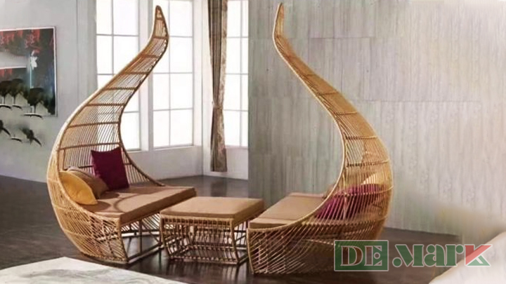 Ghế Hồ Bơi Nhựa Giả Mây Có Mái Vòm MT4046