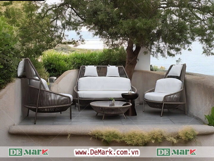 Sofa Mây Nhựa Cho Biệt Thự Sân Vườn Đẹp, Bền