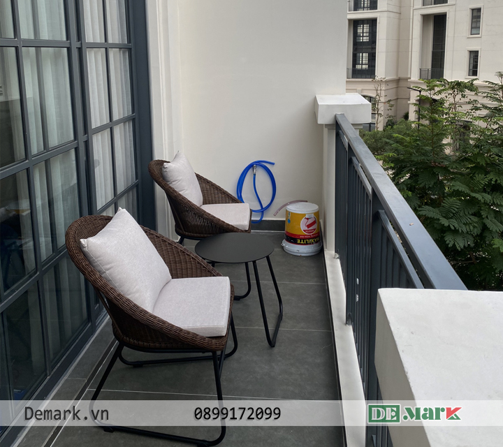 Bàn Ghế Ban Công Chung Cư Nhựa Giả Mây