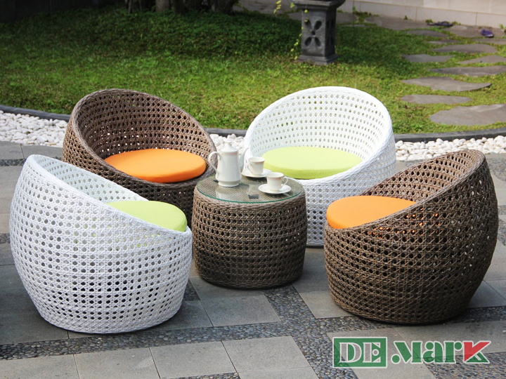 Bàn Ghế Giả Mây Hình Trứng - Thiết Kế Không Bao Giờ Lỗi Thời