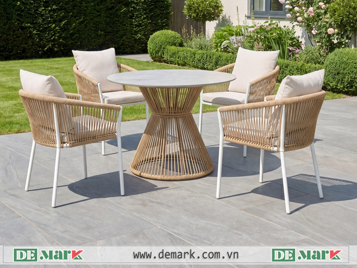 Bàn ghế ngoài trời DeMark mang lại giá trị sử dụng phù hợp