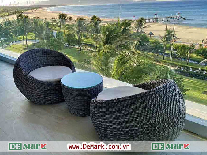 Bộ bàn ghế ban công nhựa giả mây