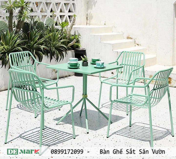 Bàn ghế sắt cafe sân vườn Nội Thất DeMark