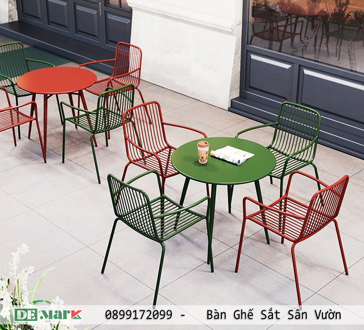 Bàn ghế sắt cafe sân vườn Nội Thất DeMark