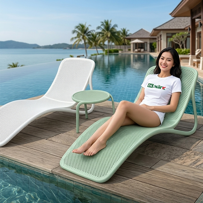 Ghế hồ bơi nhựa PP MTN3066 cho resort villa