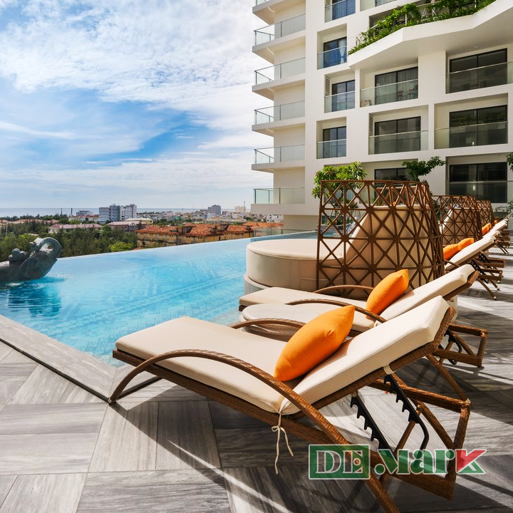 Giường Nằm Bể Bơi Nhựa Giả Mây MT488