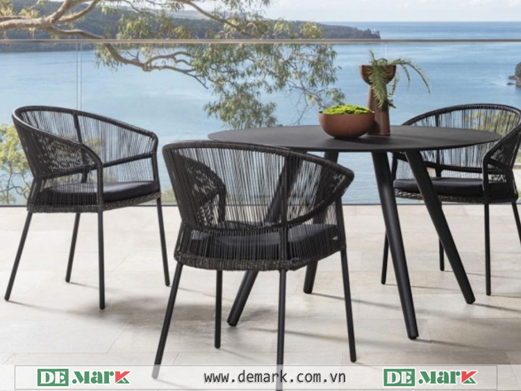 Bàn ghế nhựa giả mây DeMark sử dụng ngoài trời