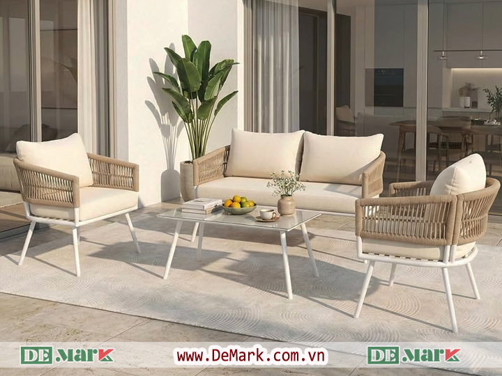 Sofa mây nhựa sân vườn cao cấp