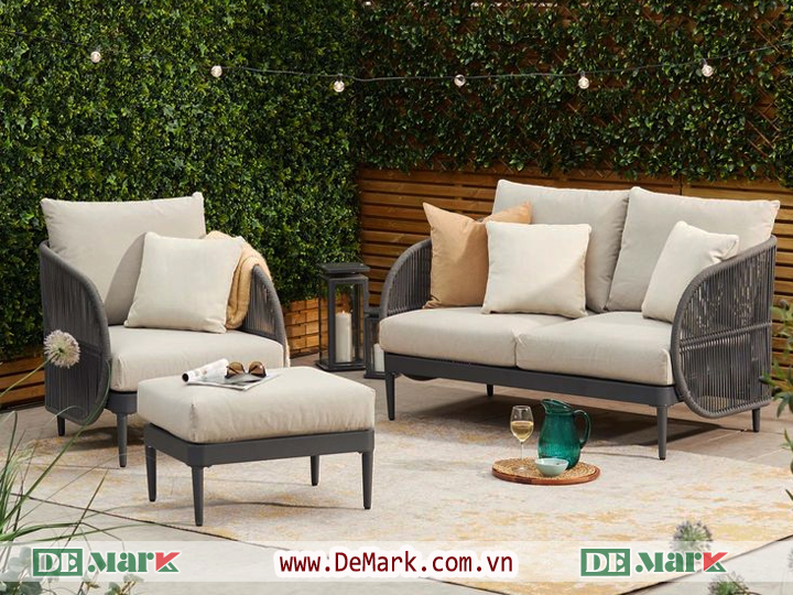 Sofa nhựa giả mây kháng UV ngoài trời