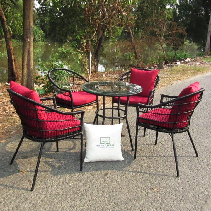 Bàn Ghế Cafe Nhựa Giả Mây MT2A230