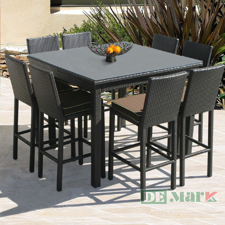 Bàn Ghế Quầy Bar Nhựa Giả Mây MT819