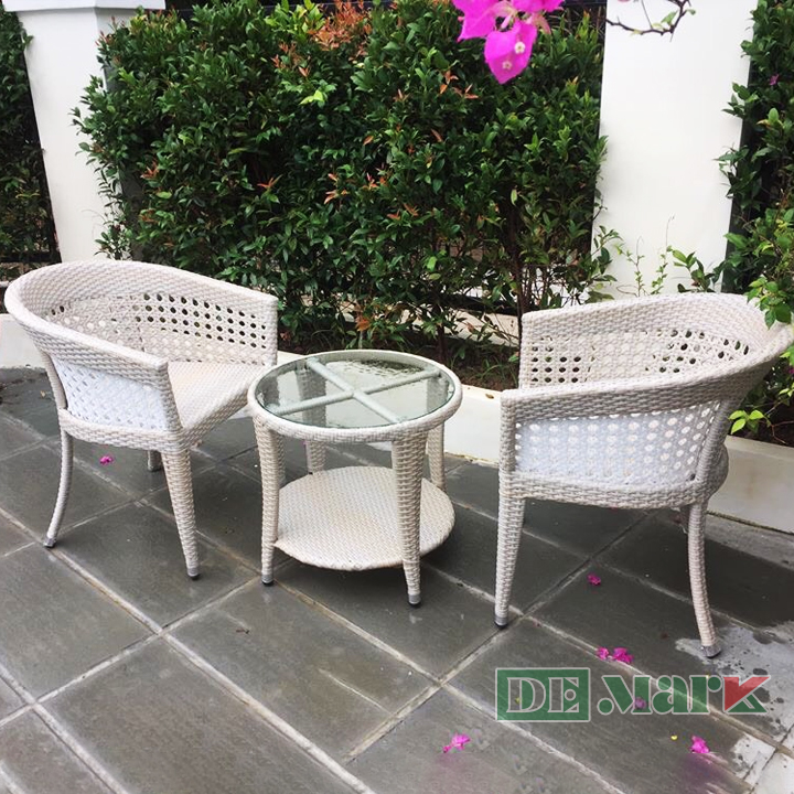 Bộ Bàn Ghế Cafe Ban Công Mây Nhựa MT2A5