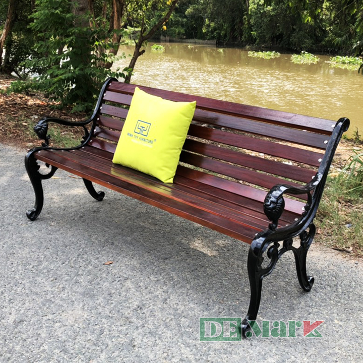 Ghế Công Viên Gang Đúc Gỗ DeNK608