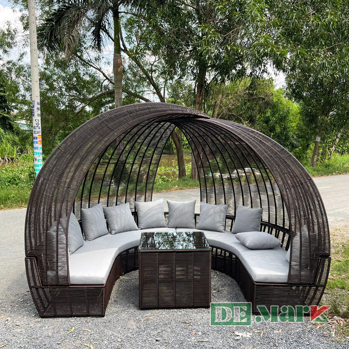 Ghế Hồ Bơi Giả Mây Có Mái Vòm MT4A46