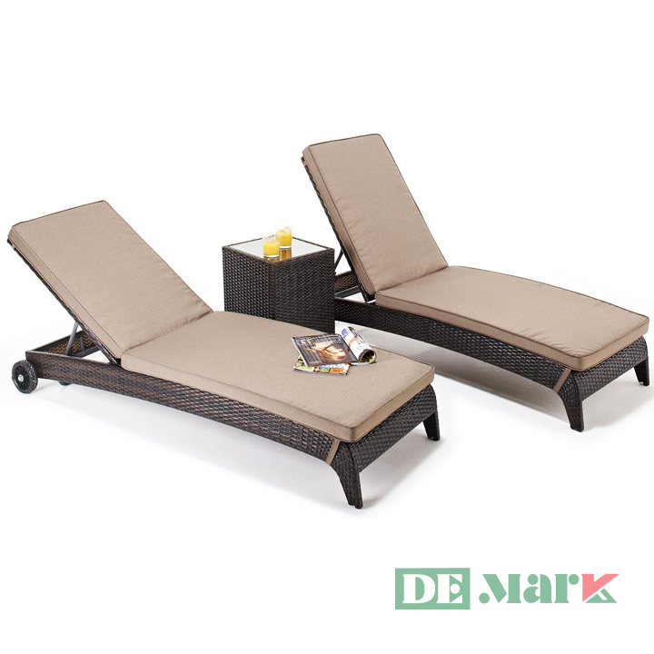 Giường Nằm Ngoài Trời Nhựa Giả Mây MT437