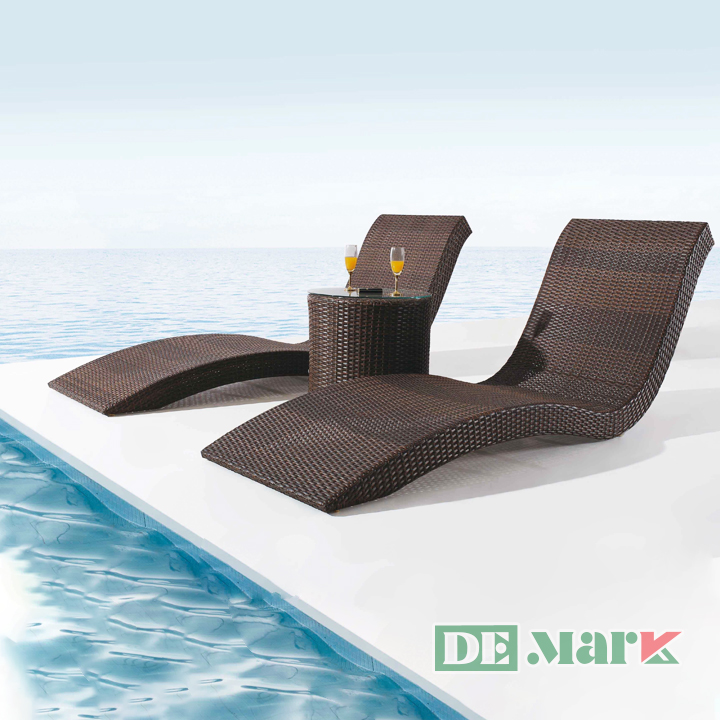 Bộ Ghế Nằm Bãi Biển Nhựa Giả Mây MT455