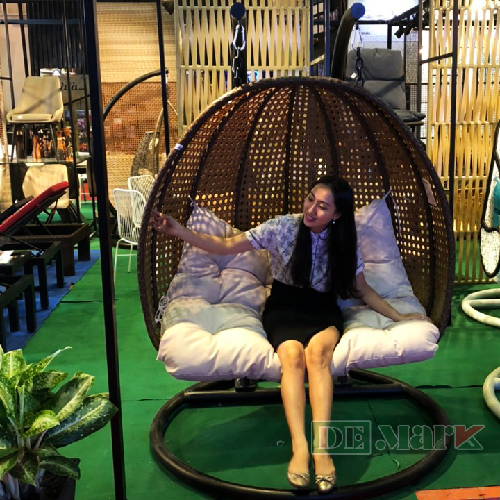 Xích Đu Trứng Đôi Nhựa Giả Mây MT936