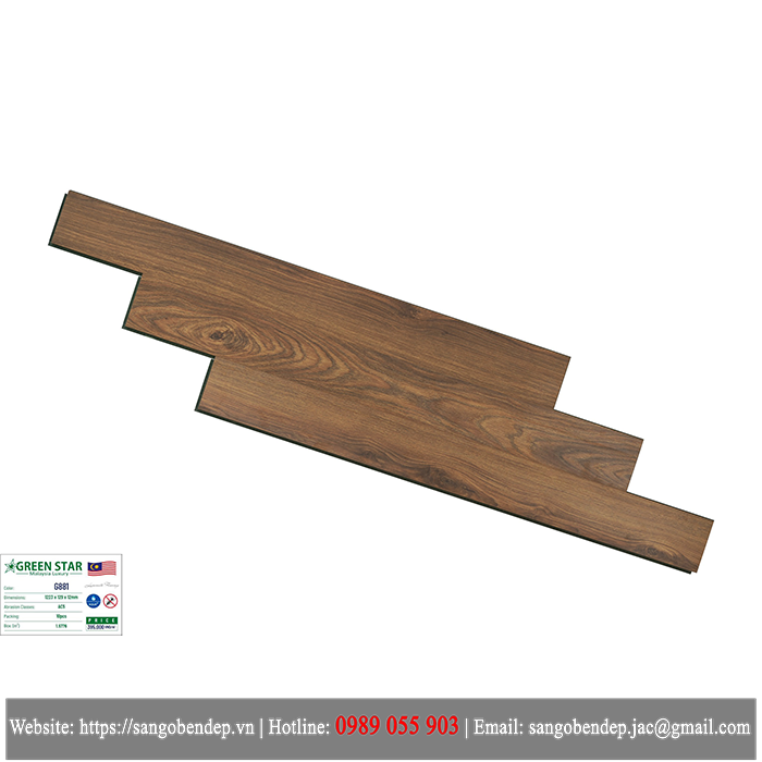 Sàn gỗ Green Star G881 | Sàn Gỗ Cốt Xanh 12mm | Giá Rẻ Nhất Phân Khúc