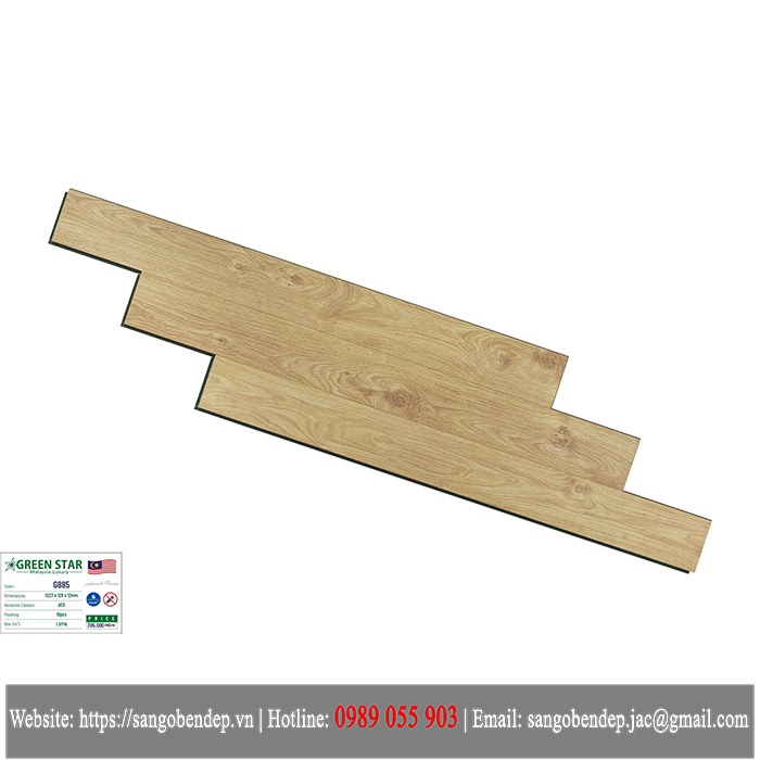 Sàn gỗ Green Star G881 | Sàn Gỗ Cốt Xanh 12mm | Giá Rẻ Nhất Phân Khúc