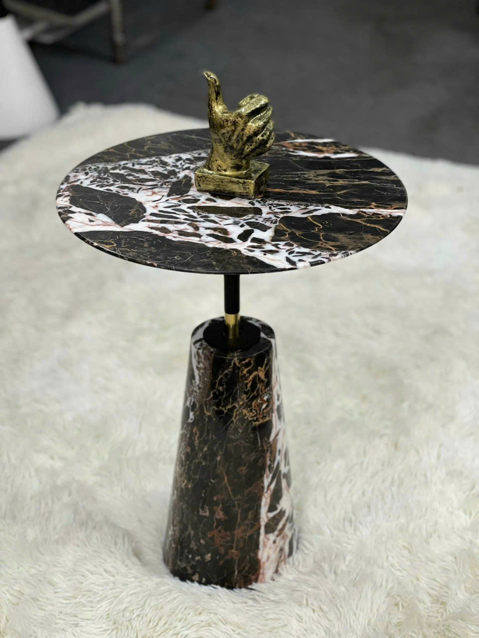 Tab Decor Trụ Đá Mặt Inox Side Table